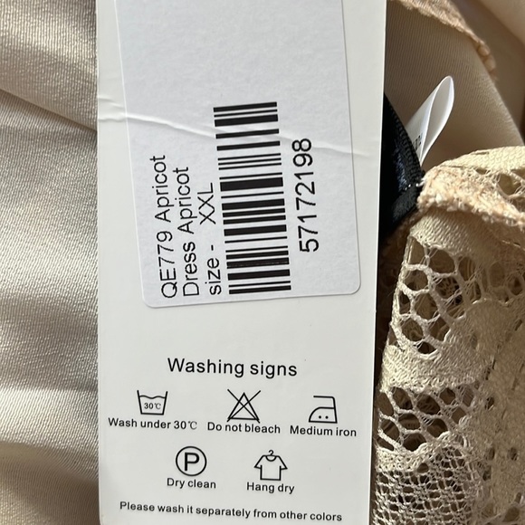 NEW ECRU Size 10 or 12. Lace Midi long sleeve v-neck special occasion Dress NWT - Picture 9 of 12